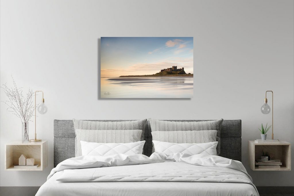 Footsteps on Bamburgh Castle Beach Wall canvas