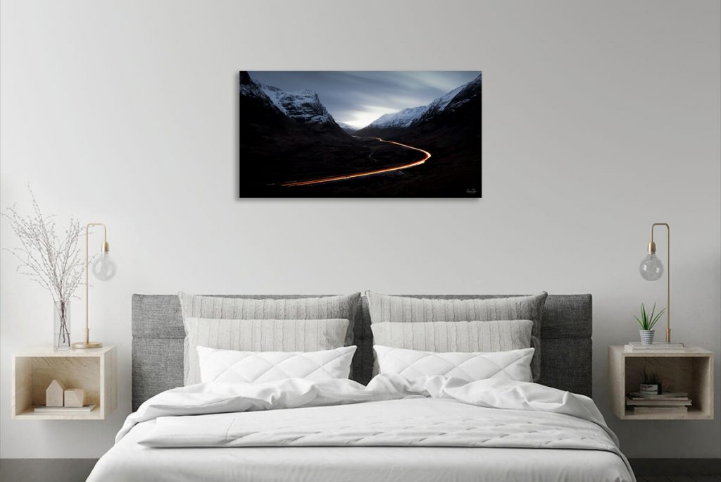 Glencoe pass light trails Scotland print