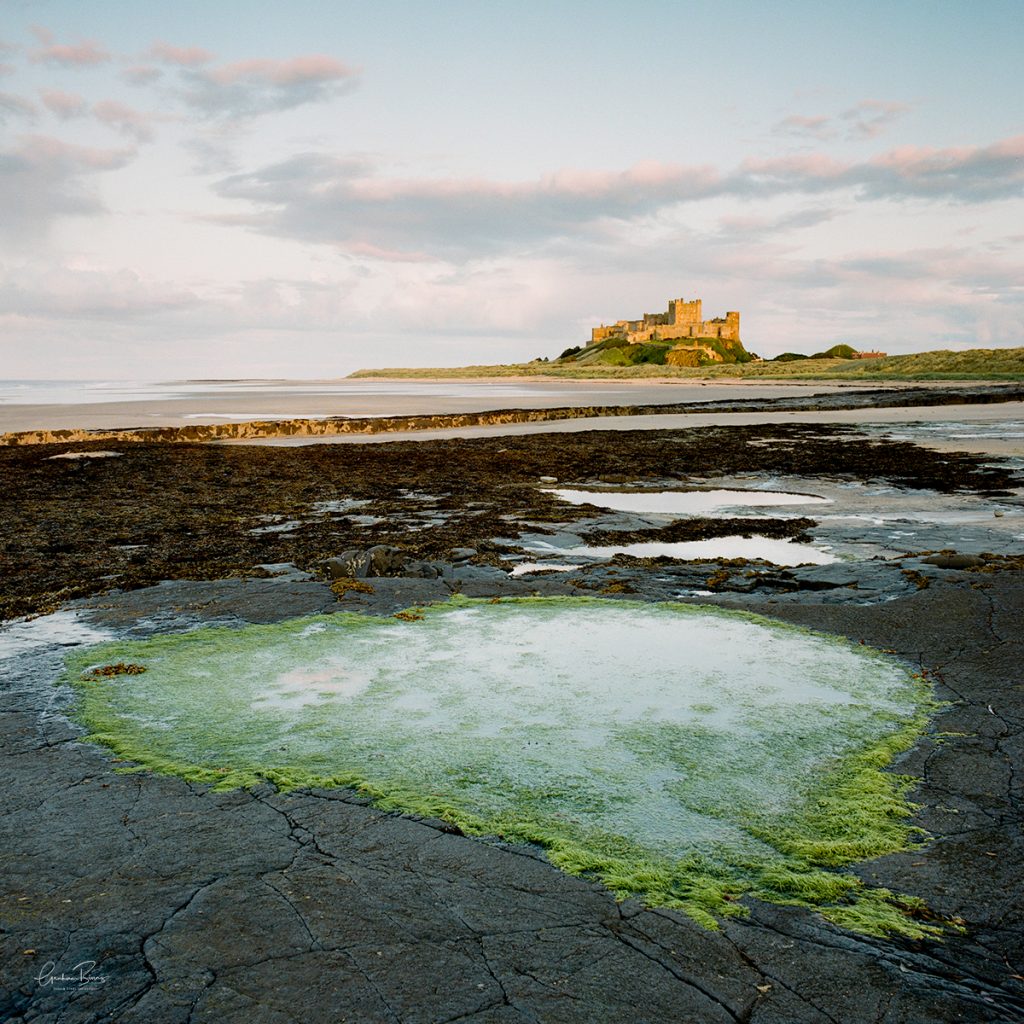 Bamburgh Castle Heart Rock Pool Print