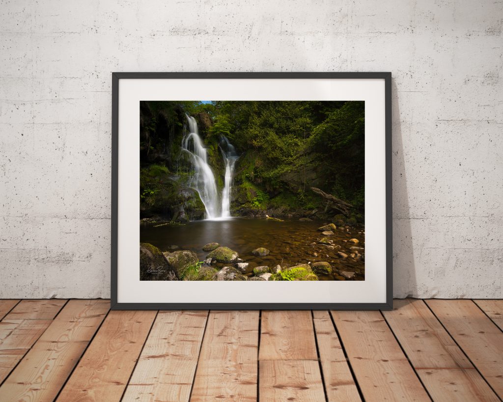 Valley of Desolation framed waterfall Bolton Abbey