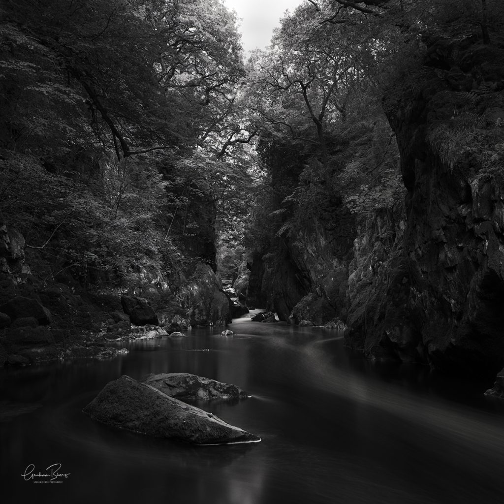 Fairy Glen Betws-y-coed Wales Black and White